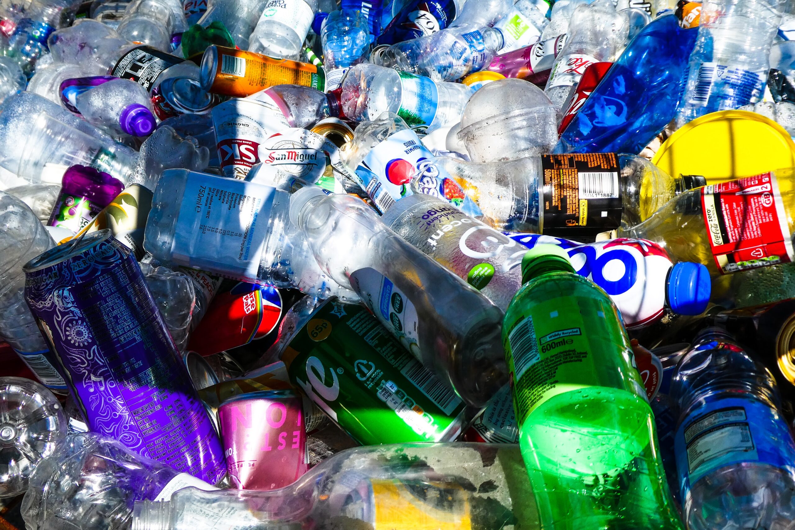hundreds of plastic bottles
